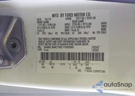 2014 Ford Transit Connect Xl from USA, damaged, VIN NM0LS6E75E1155285